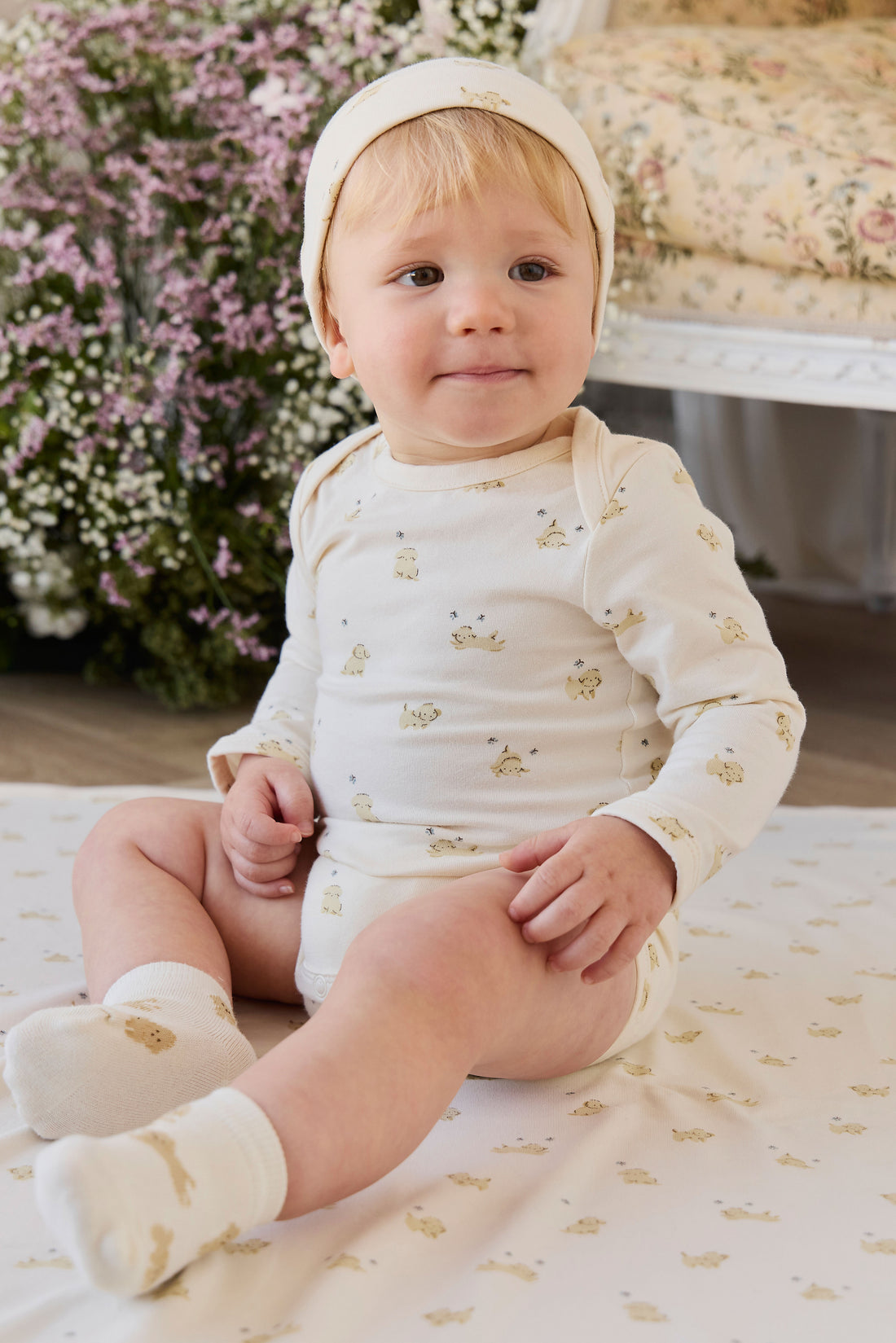 Organic Cotton Cassius Long Sleeve Bodysuit - Playful Honey Childrens Bodysuit from Jamie Kay NZ