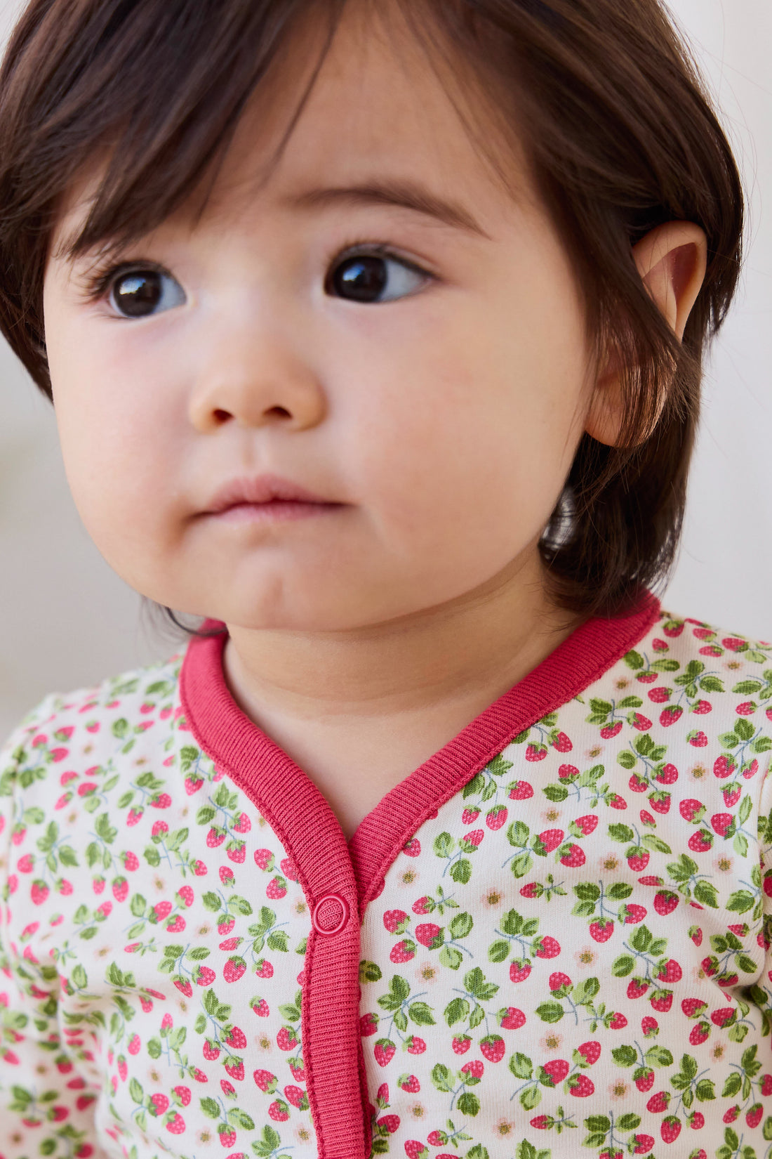 Organic Cotton Murphy Onepiece - Cottage Strawberries Childrens Onepiece from Jamie Kay NZ