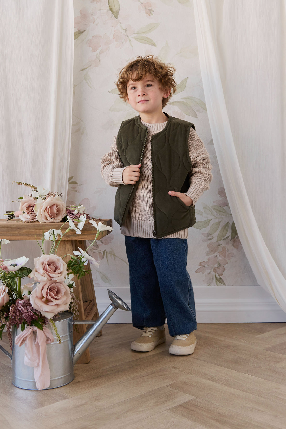 Conner Vest - Oregano Childrens Vest from Jamie Kay NZ