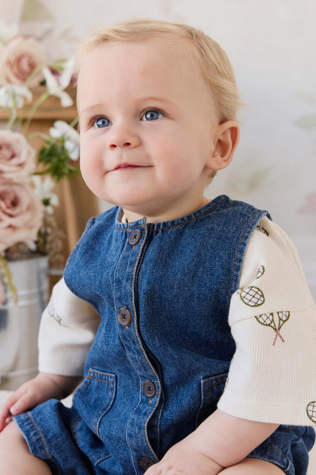 Organic Cotton Waffle Leith Tee - Racquet Tofu Childrens Top from Jamie Kay NZ