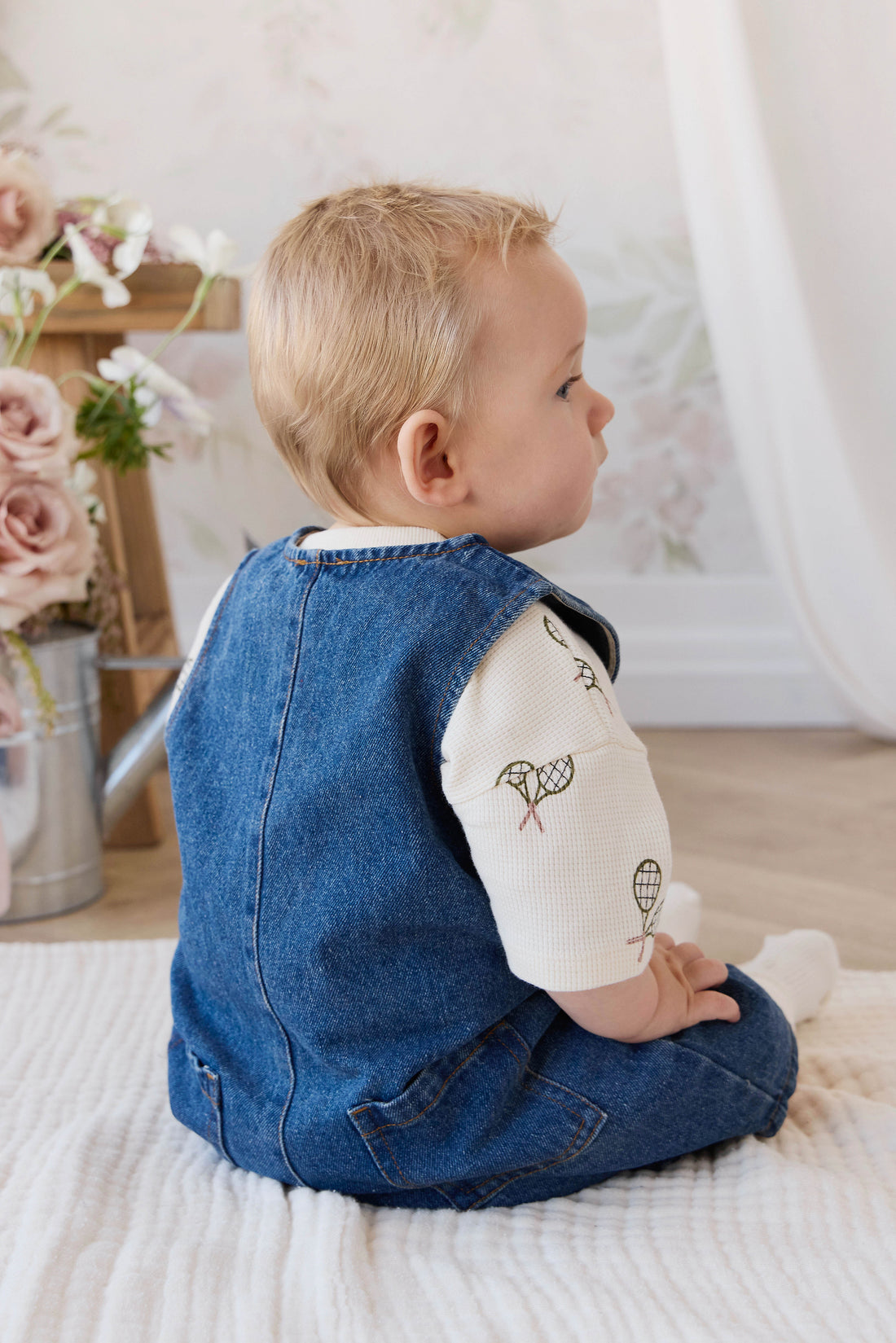 Sorrel Playsuit - Classic Wash Denim Childrens Playsuit from Jamie Kay NZ