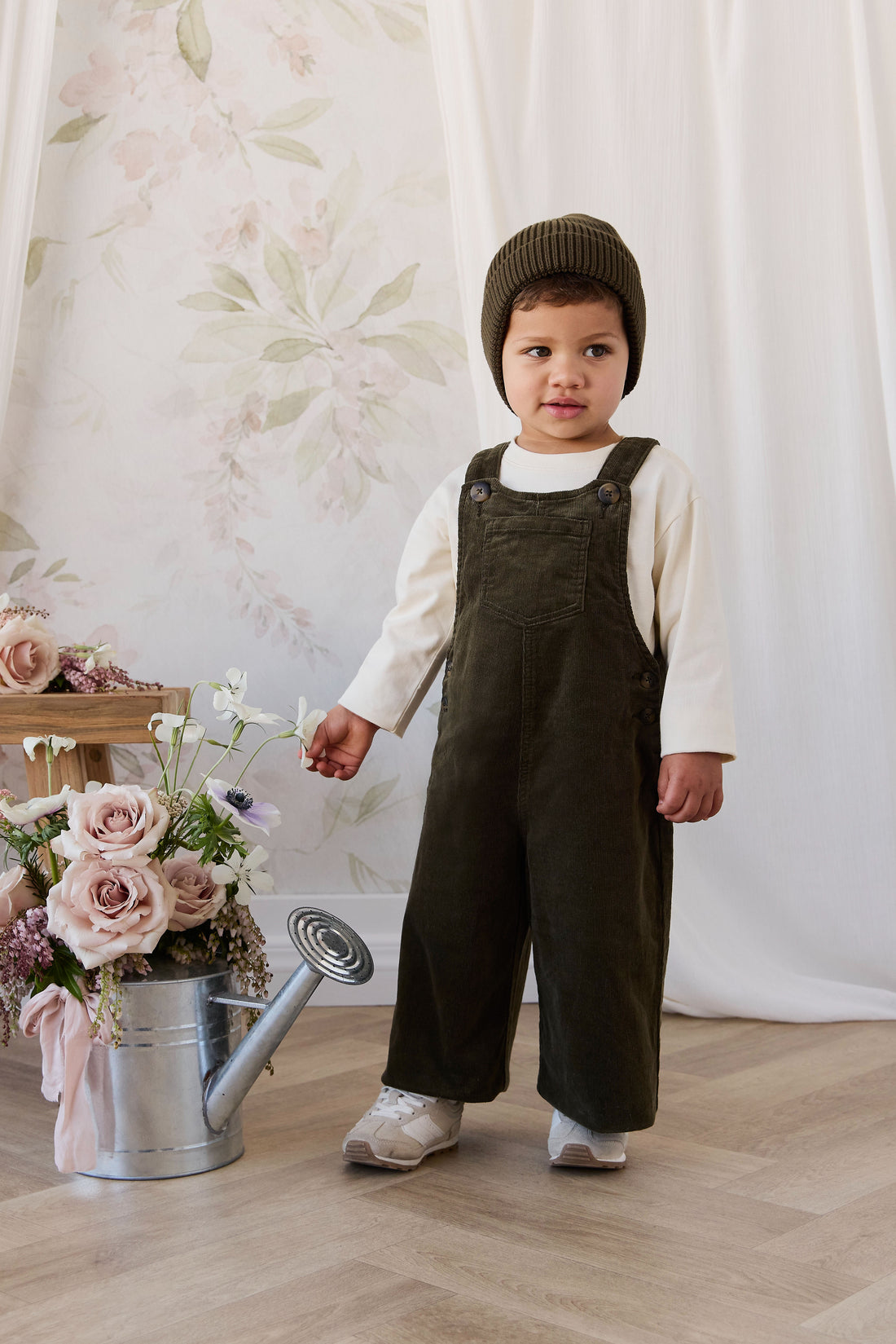 Walton Overall - Deep Olive Childrens Overall from Jamie Kay NZ