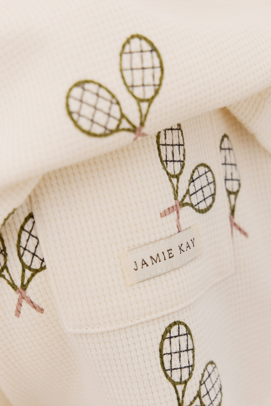 Organic Cotton Waffle Leith Short - Racquet Tofu Childrens Shorts from Jamie Kay NZ
