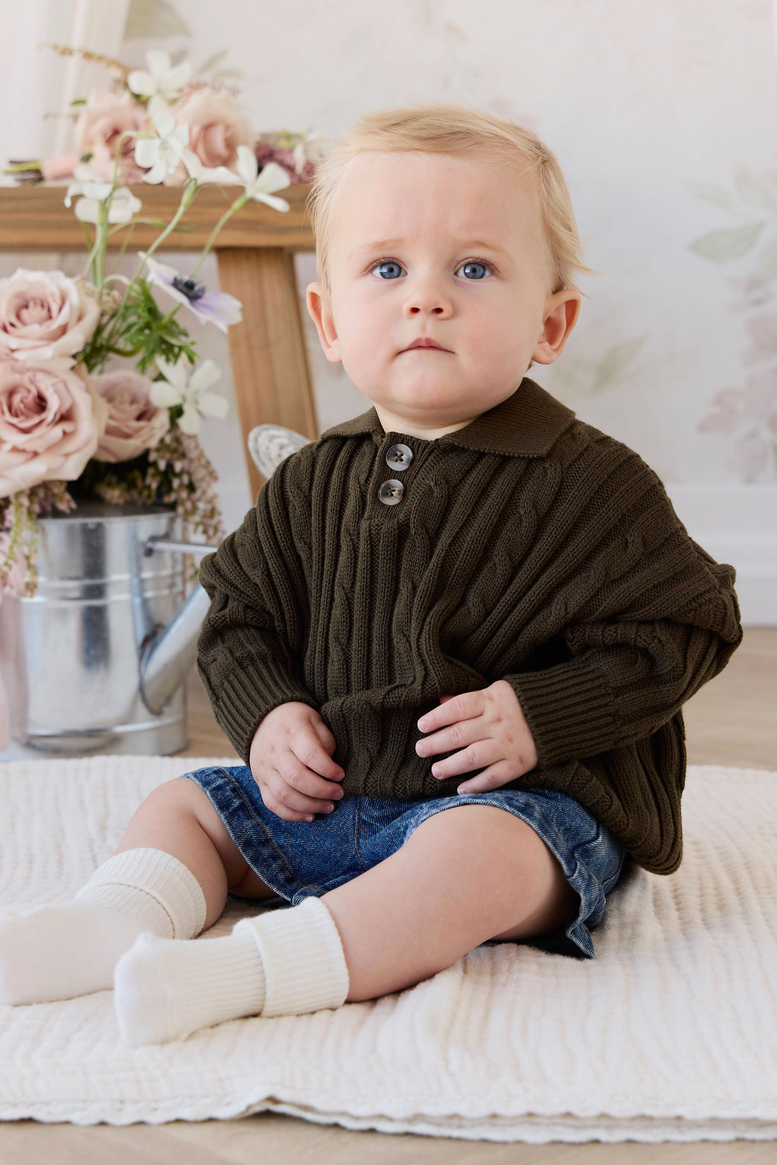 Classic Rib Sock - Cloud Childrens Socks from Jamie Kay NZ
