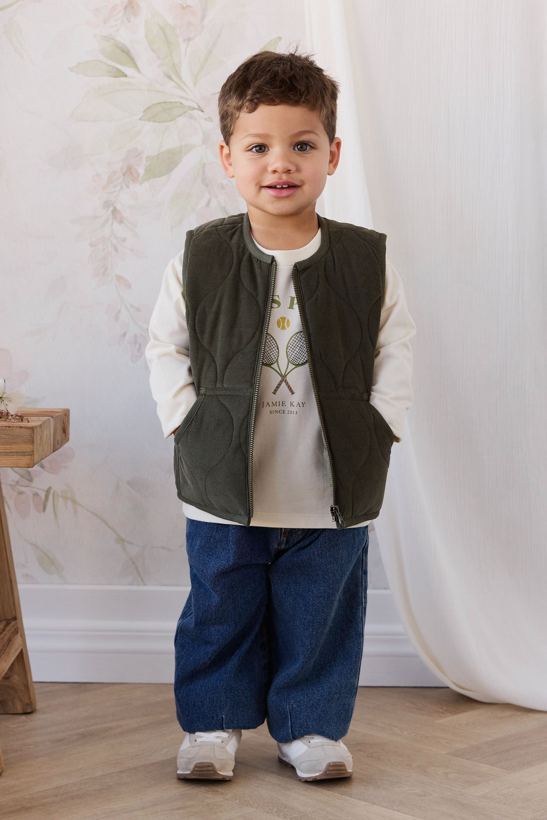 Conner Vest - Oregano Childrens Vest from Jamie Kay NZ