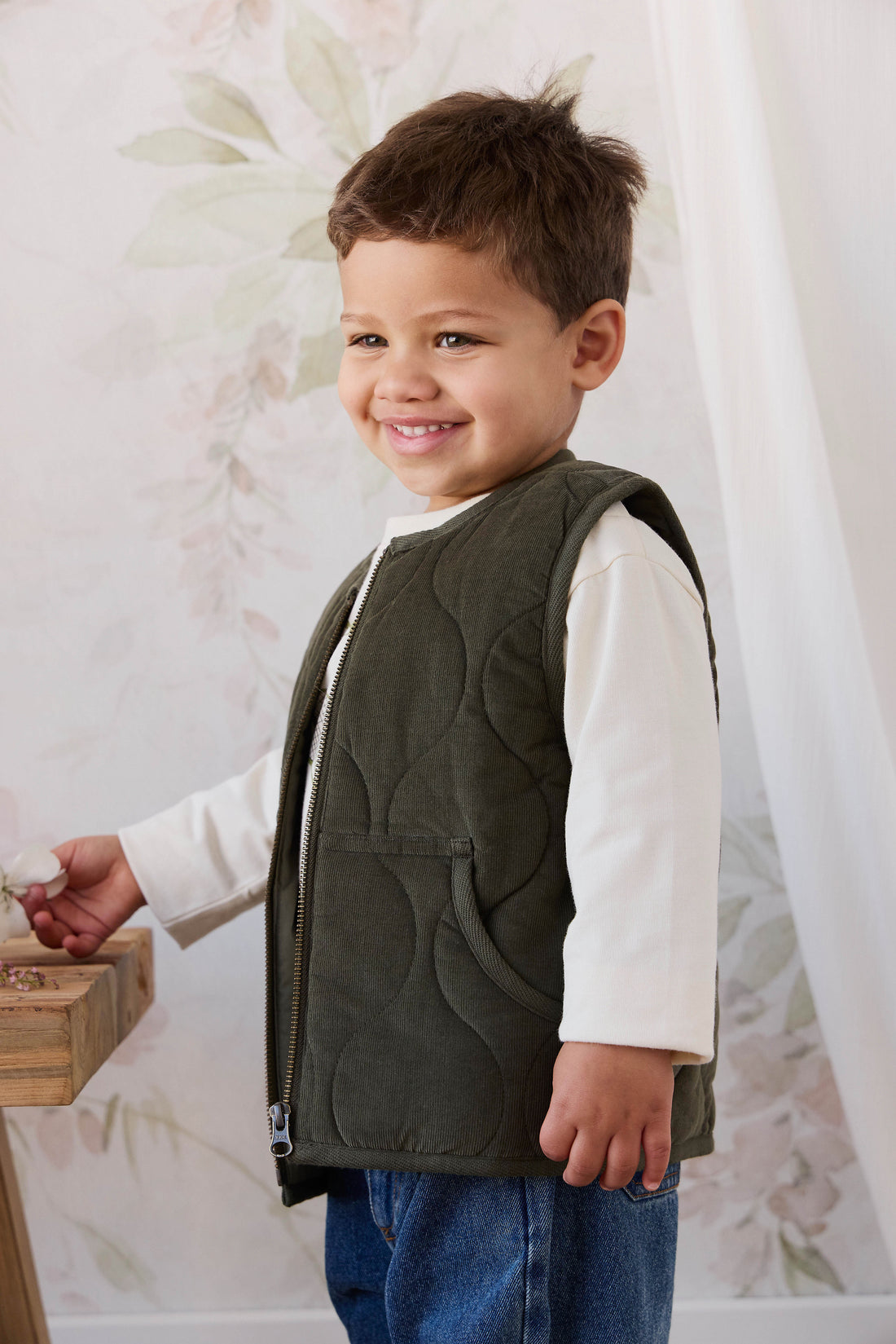 Conner Vest - Oregano Childrens Vest from Jamie Kay NZ