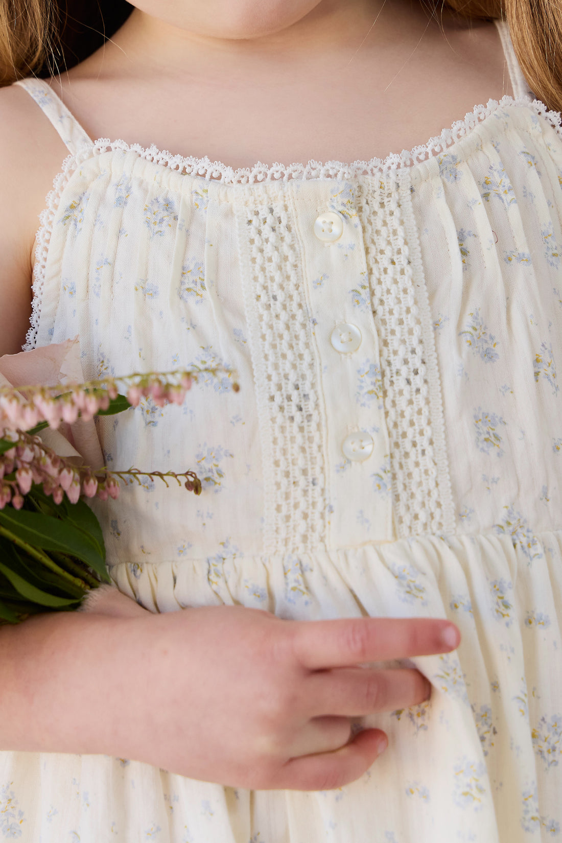 Organic Cotton Elka Dress - Justine Vanilla Sky Childrens Dress from Jamie Kay NZ