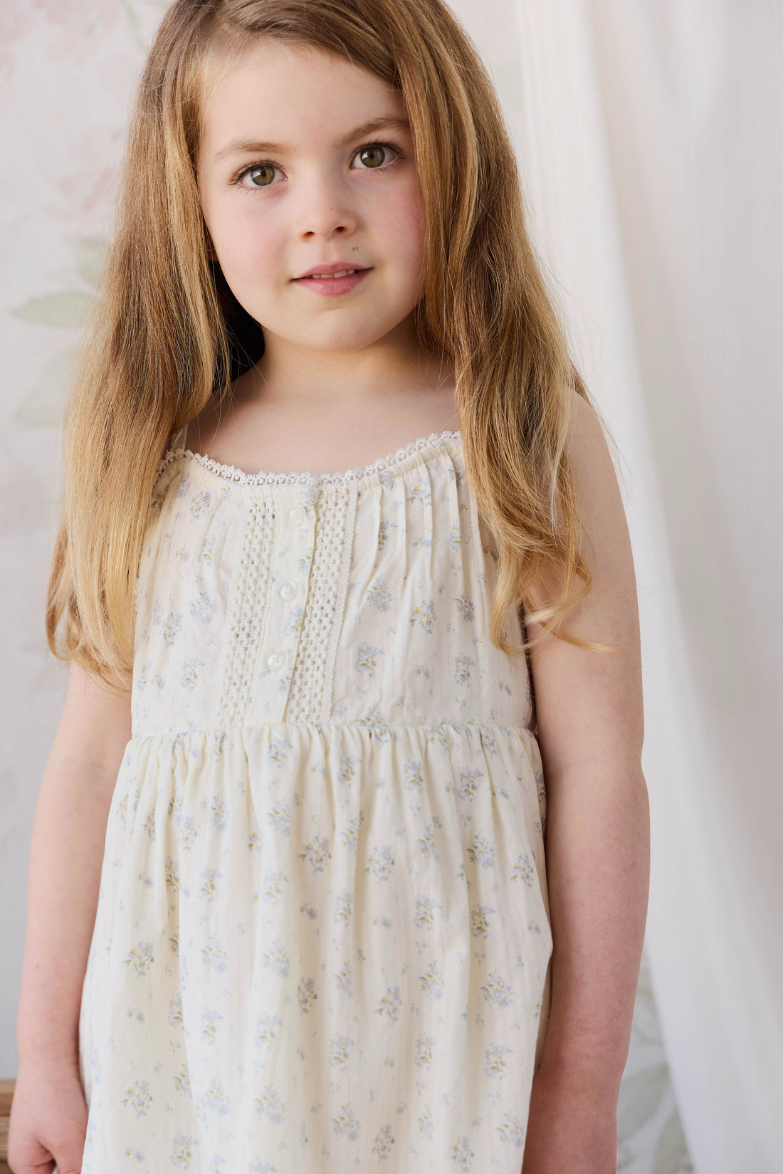 Organic Cotton Elka Dress - Justine Vanilla Sky Childrens Dress from Jamie Kay NZ
