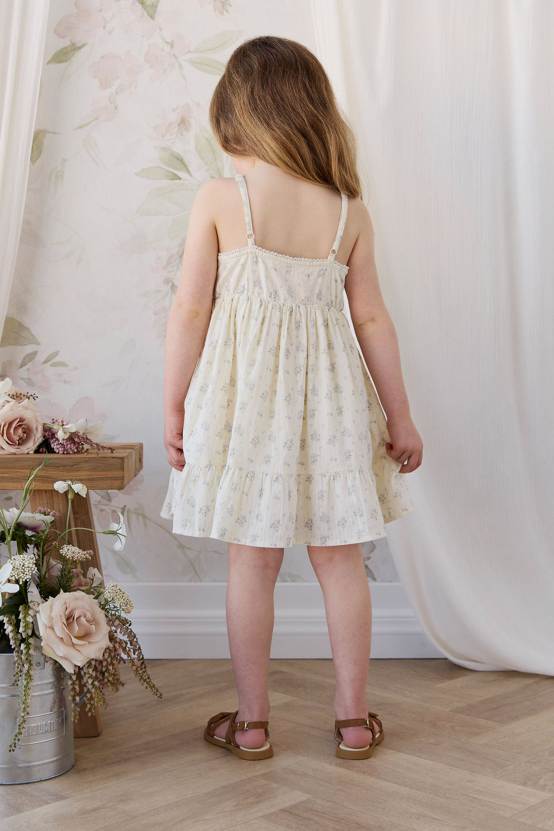 Organic Cotton Elka Dress - Justine Vanilla Sky Childrens Dress from Jamie Kay NZ