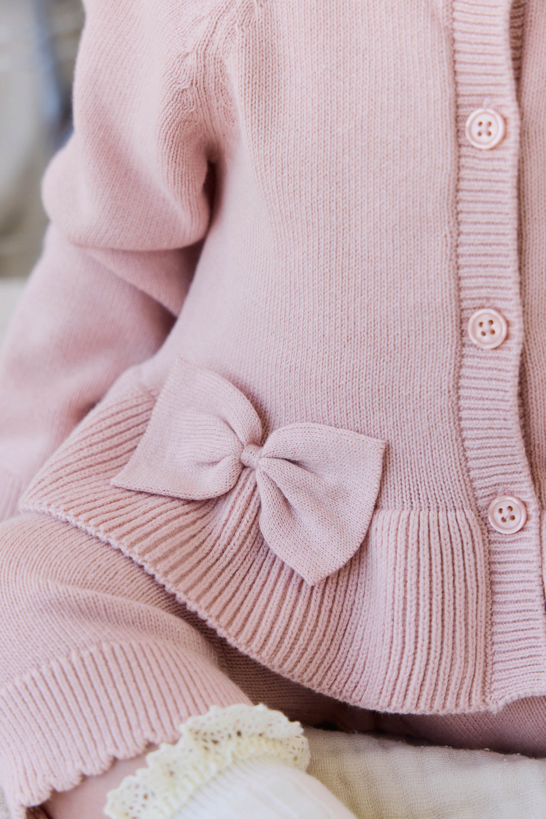 Lyla Cardigan - Shell Pink Childrens Cardigan from Jamie Kay NZ