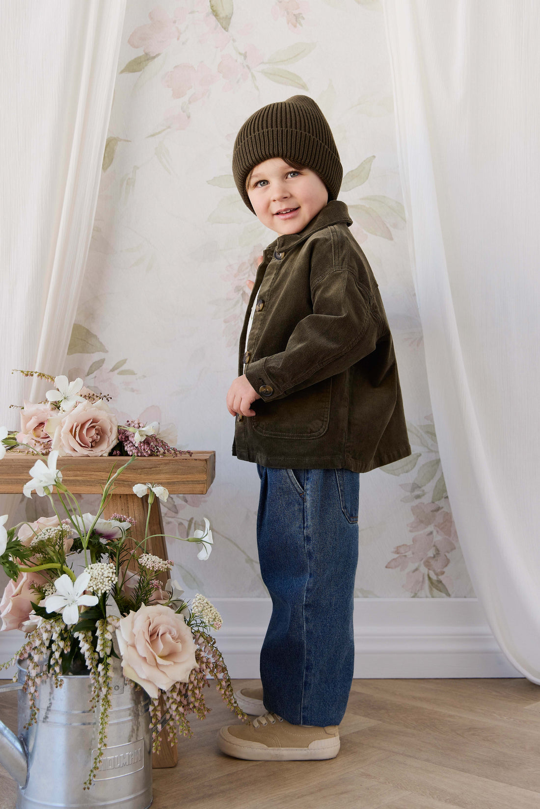 Alvin Jacket - Deep Olive Childrens Jacket from Jamie Kay NZ
