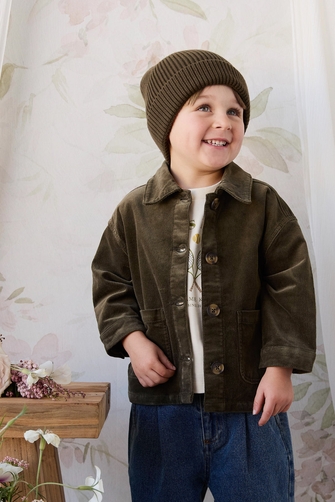 Alvin Jacket - Deep Olive Childrens Jacket from Jamie Kay NZ