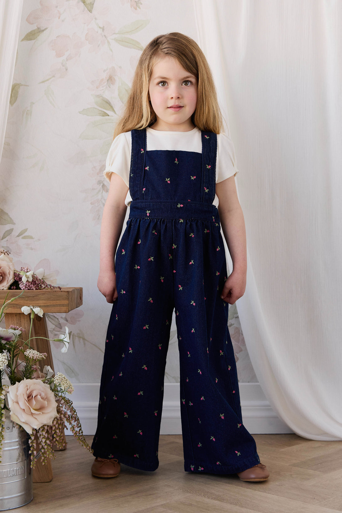 Dovie Overall - Rosebud Denim Childrens Overall from Jamie Kay NZ