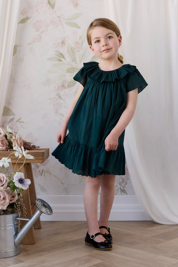 Organic Cotton Calianna Dress - Deep Fern Childrens Dress from Jamie Kay NZ