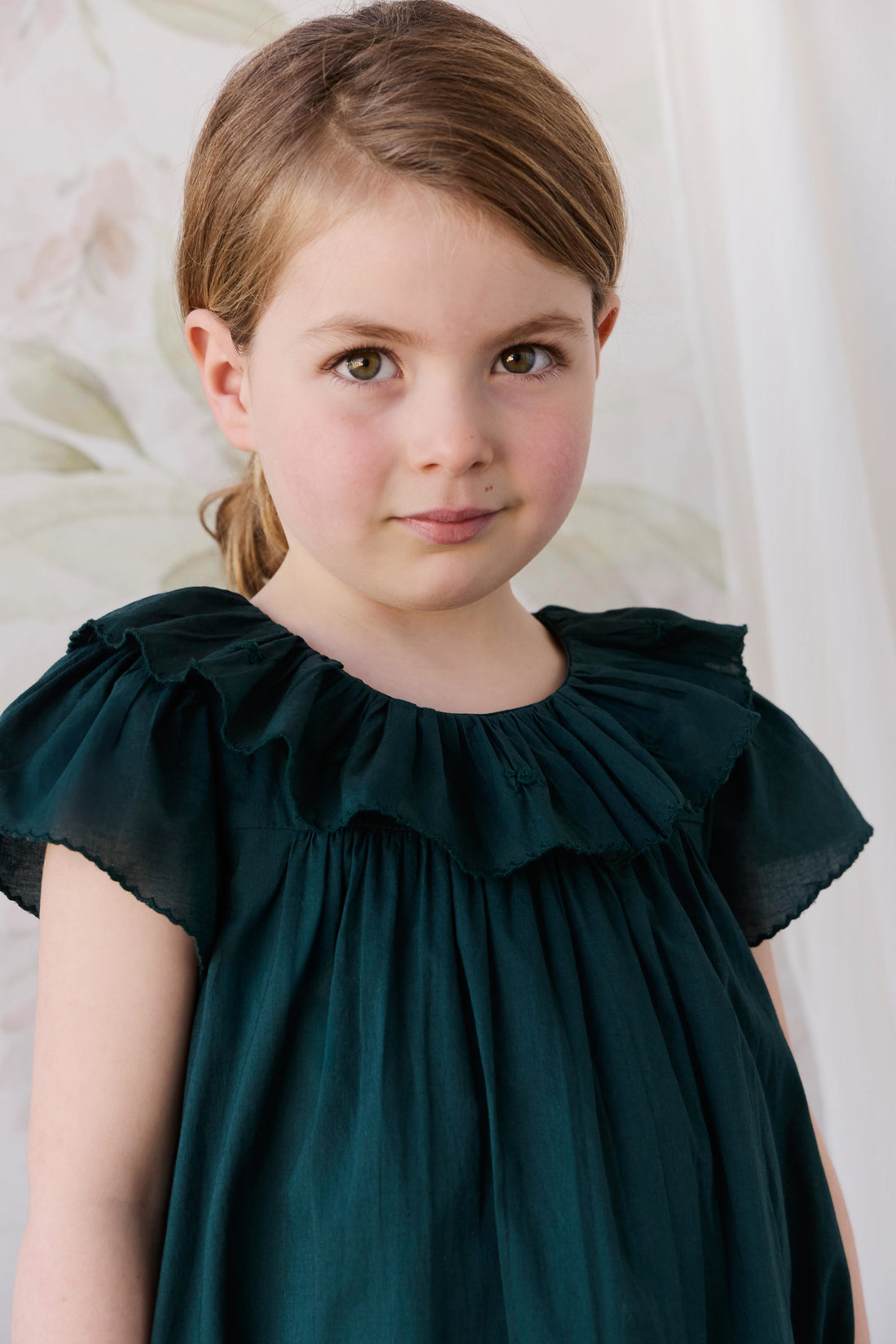 Organic Cotton Calianna Dress - Deep Fern Childrens Dress from Jamie Kay NZ