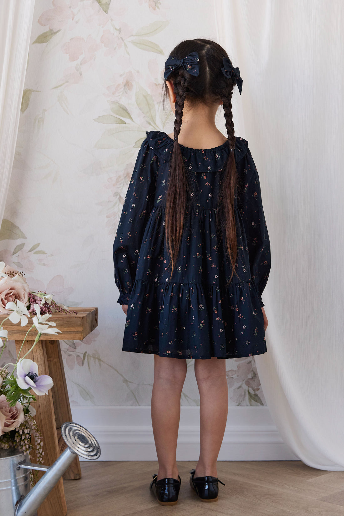 Organic Cotton Tayah Dress - Eloise Navy Childrens Dress from Jamie Kay NZ
