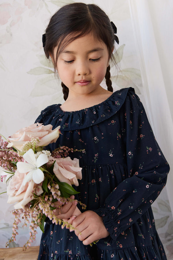 Organic Cotton Tayah Dress - Eloise Navy Childrens Dress from Jamie Kay NZ