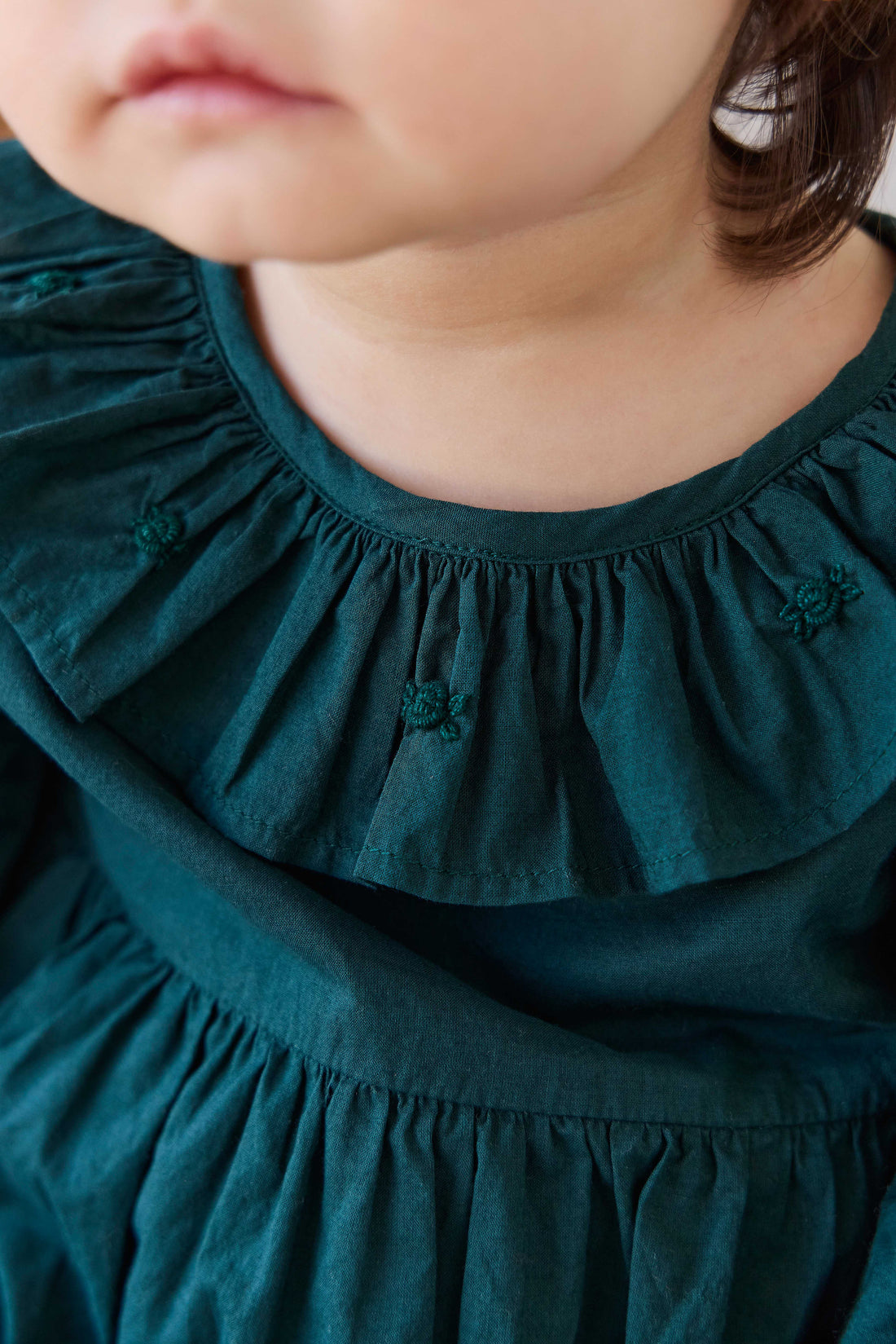 Organic Cotton Hartlen Playsuit - Deep Fern Childrens Playsuit from Jamie Kay NZ
