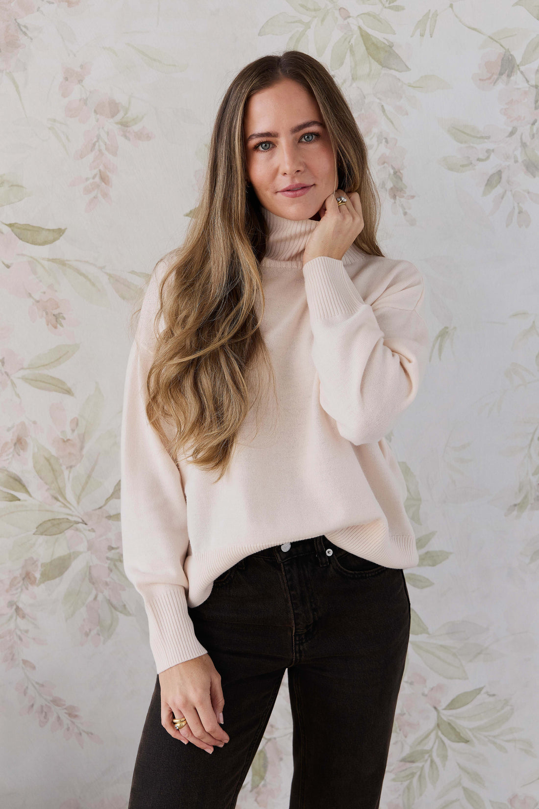 Merino Womens Turtleneck Jumper - Ivory Childrens Jumper from Jamie Kay NZ