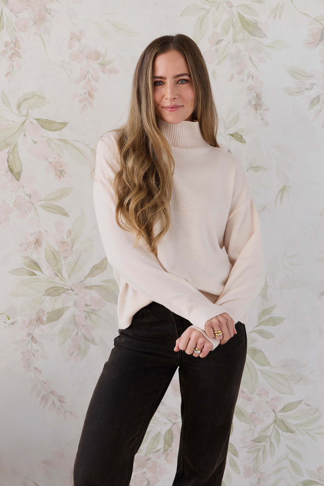 Merino Womens Turtleneck Jumper - Ivory Childrens Jumper from Jamie Kay NZ
