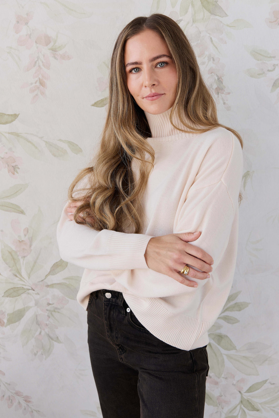 Merino Womens Turtleneck Jumper - Ivory Childrens Jumper from Jamie Kay NZ