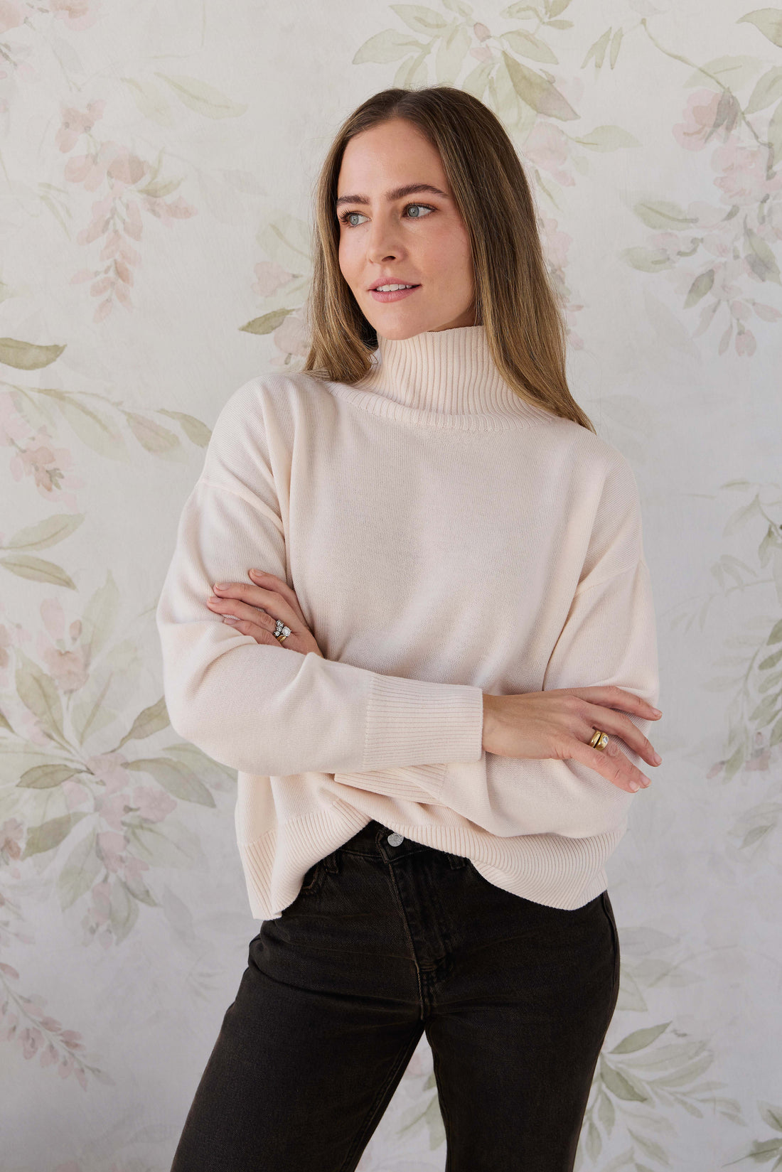 Merino Womens Turtleneck Jumper - Ivory Childrens Jumper from Jamie Kay NZ