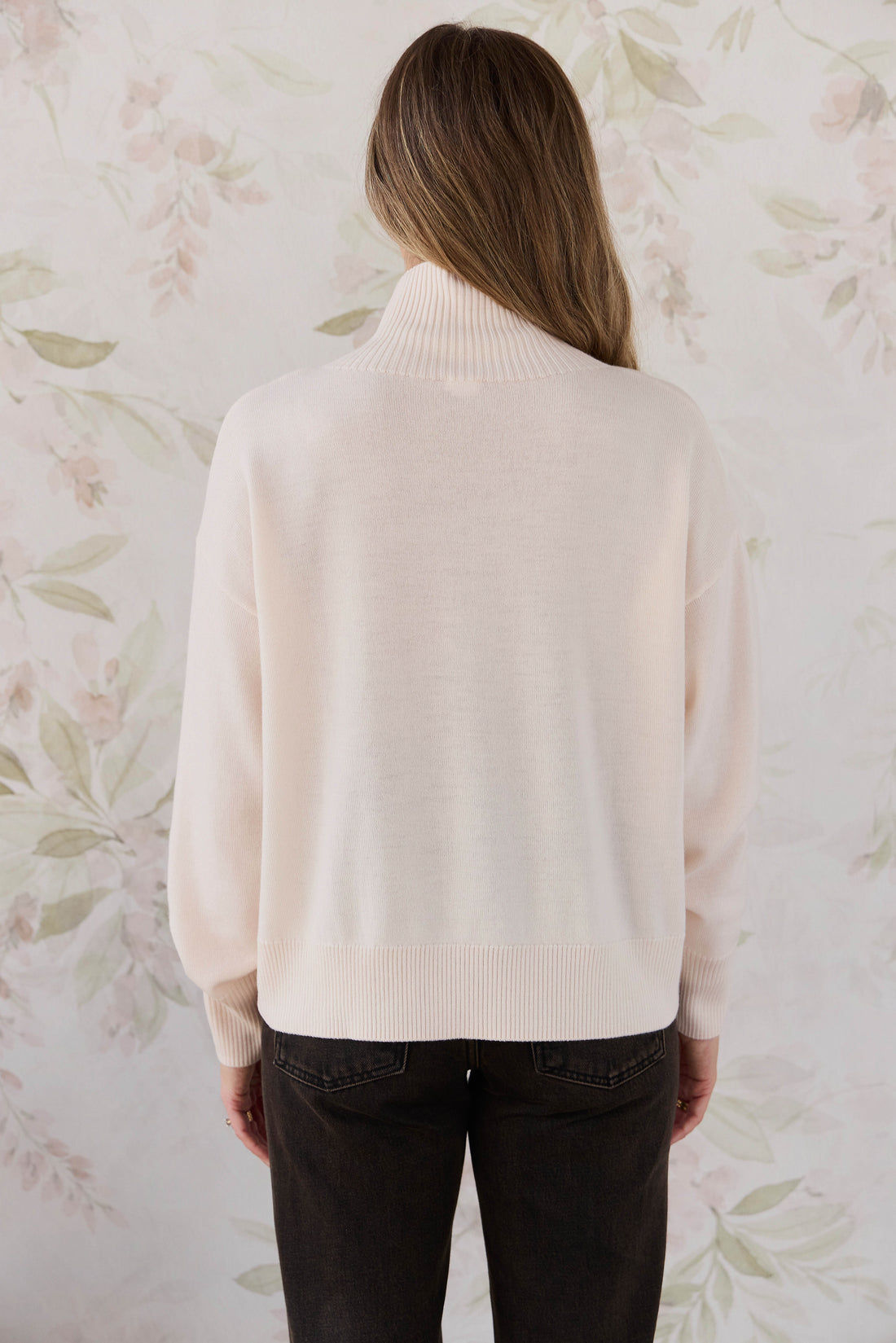 Merino Womens Turtleneck Jumper - Ivory Childrens Jumper from Jamie Kay NZ