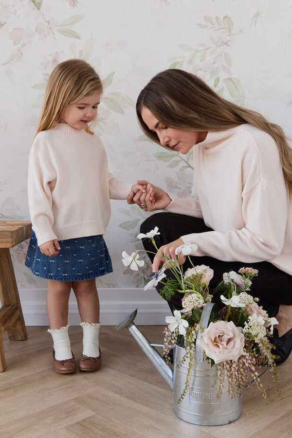 Merino Turtleneck Jumper - Ivory Childrens Jumper from Jamie Kay NZ