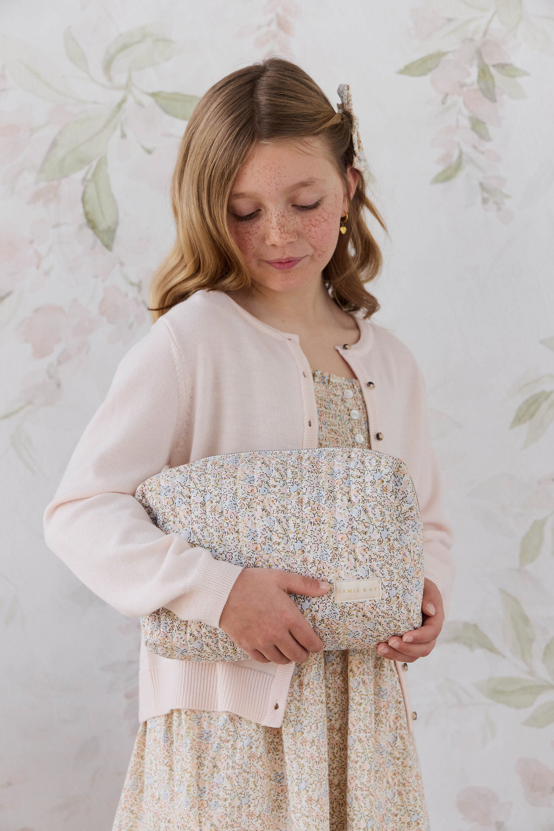 Adelaide Quilted Pouch - Tully Peach Childrens Bag from Jamie Kay NZ