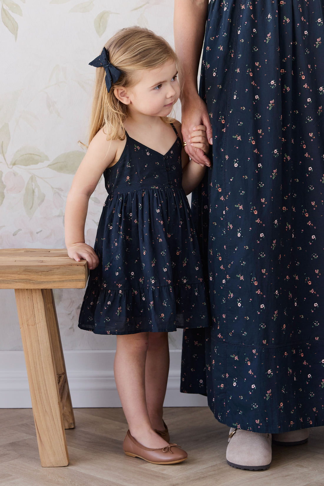 Organic Cotton Kaianna Dress - Eloise Navy Childrens Dress from Jamie Kay NZ