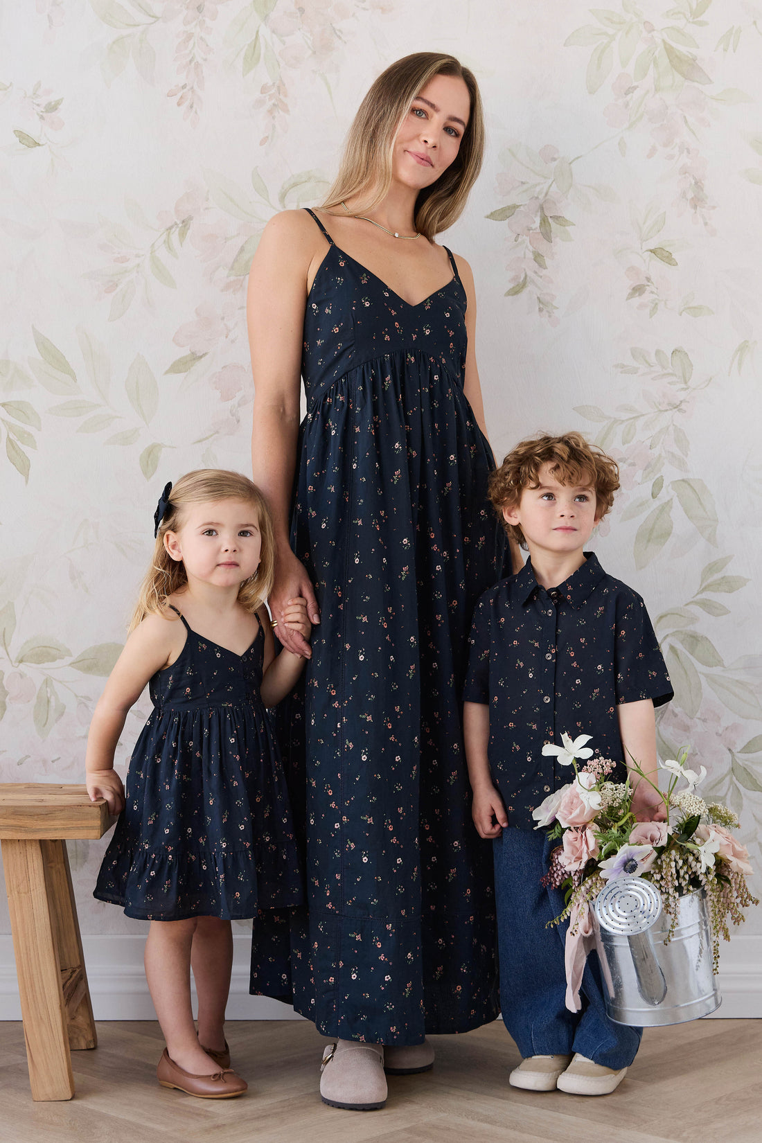 Organic Cotton Womens Whitley Dress - Eloise Navy Childrens Dress from Jamie Kay NZ