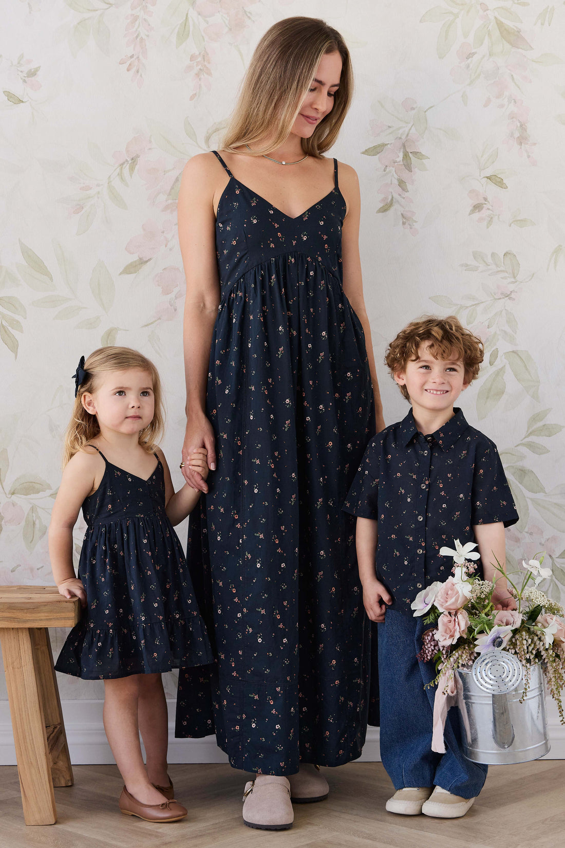 Organic Cotton Alexander Shirt - Eloise Navy Childrens Top from Jamie Kay NZ
