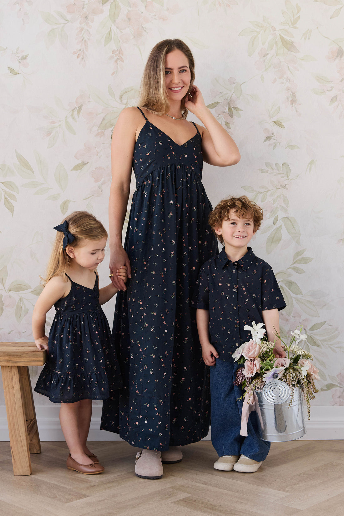 Organic Cotton Womens Whitley Dress - Eloise Navy Childrens Dress from Jamie Kay NZ