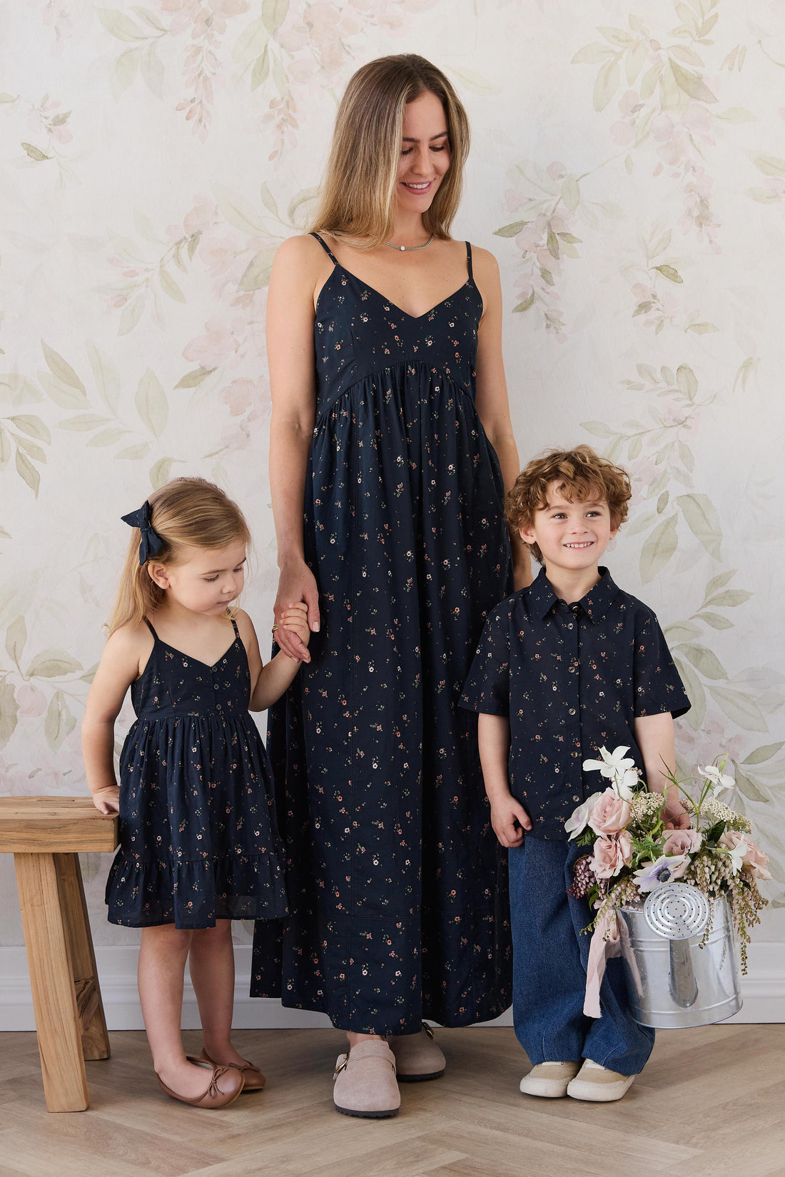 Organic Cotton Womens Whitley Dress - Eloise Navy Childrens Dress from Jamie Kay NZ