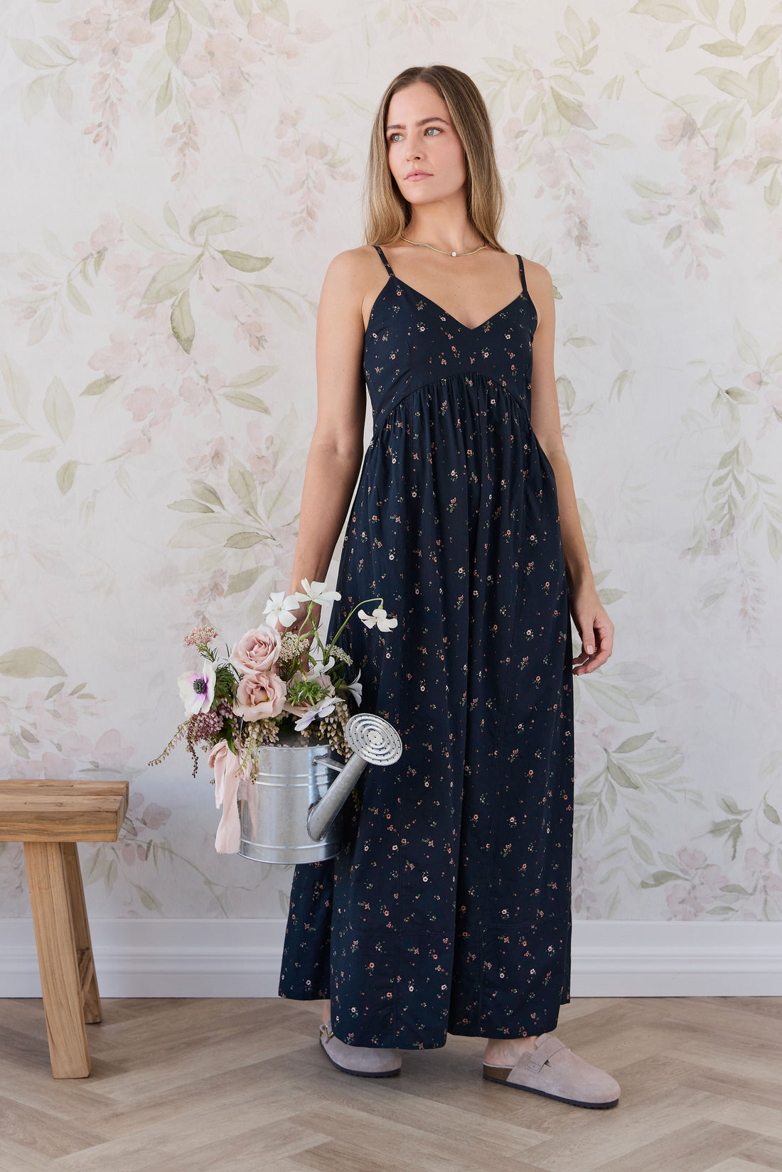 Organic Cotton Womens Whitley Dress - Eloise Navy Childrens Dress from Jamie Kay NZ