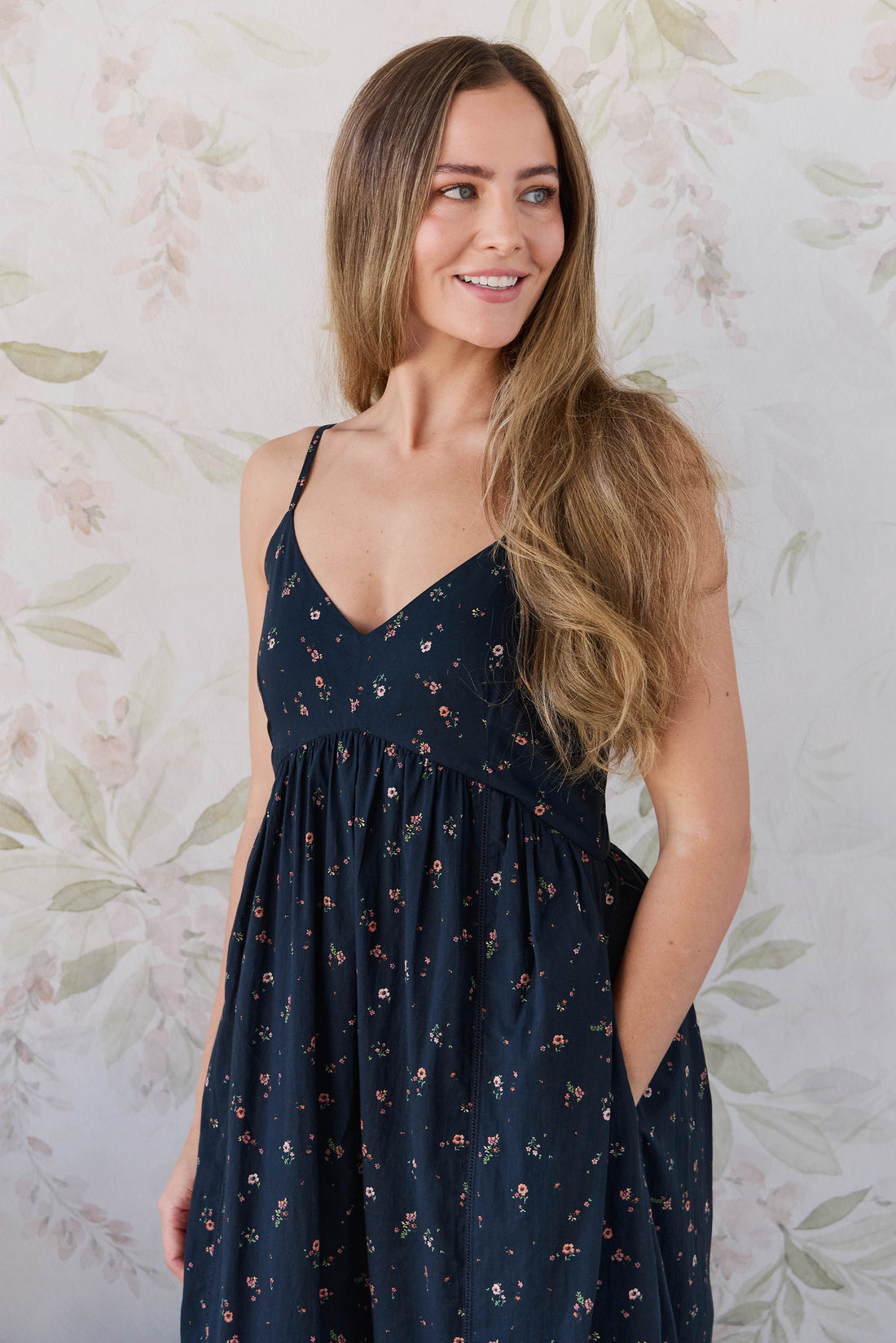 Organic Cotton Womens Whitley Dress - Eloise Navy Childrens Dress from Jamie Kay NZ