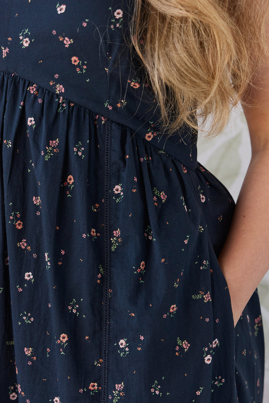 Organic Cotton Womens Whitley Dress - Eloise Navy Childrens Dress from Jamie Kay NZ