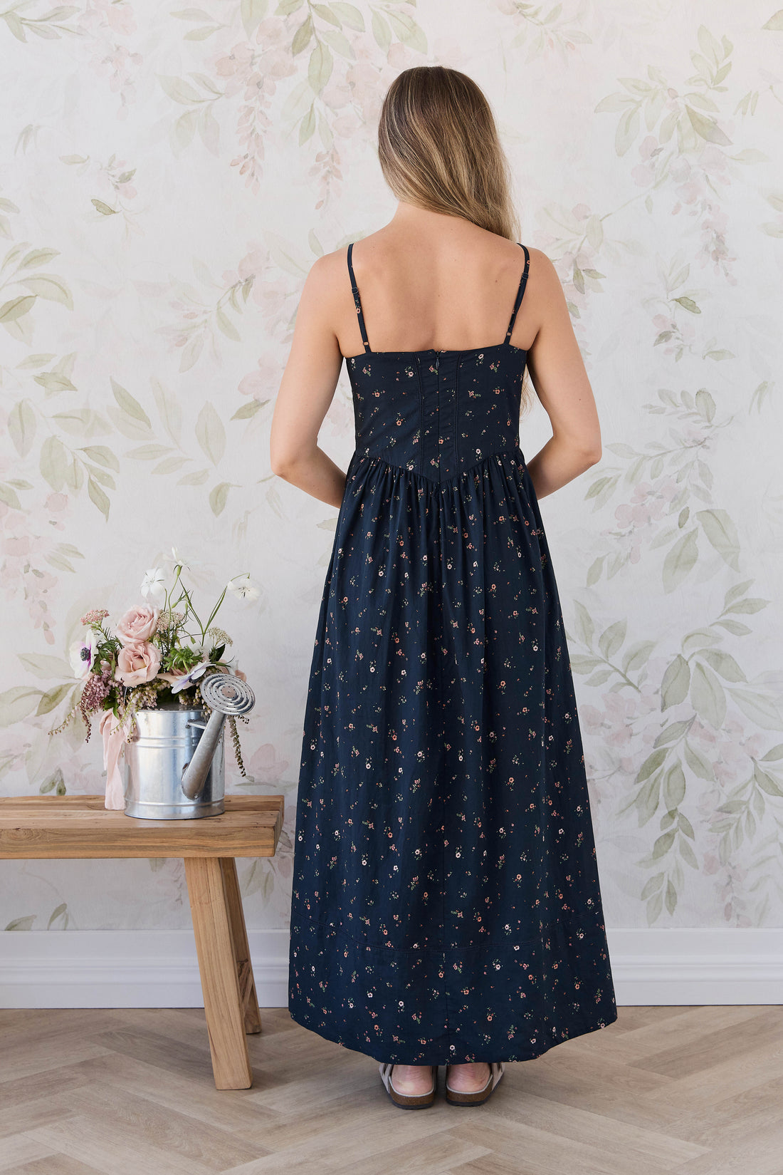 Organic Cotton Womens Whitley Dress - Eloise Navy Childrens Dress from Jamie Kay NZ