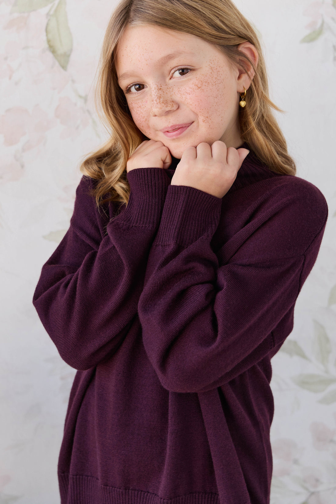 Merino Turtleneck Jumper - Blackberry Childrens Jumper from Jamie Kay NZ