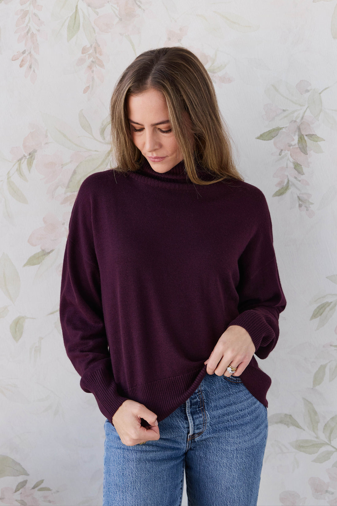 Merino Womens Turtleneck Jumper - Blackberry Childrens Jumper from Jamie Kay NZ
