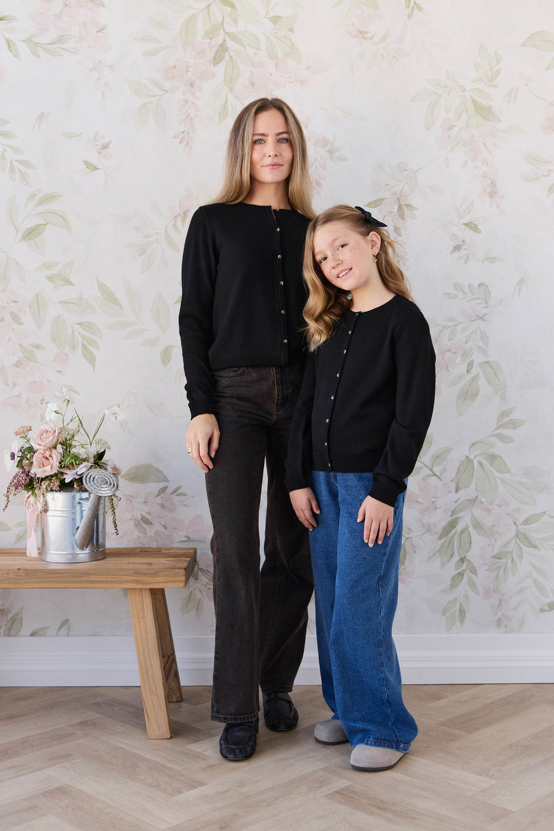 Merino Camille Womens Cardigan - Black Childrens Cardigan from Jamie Kay NZ