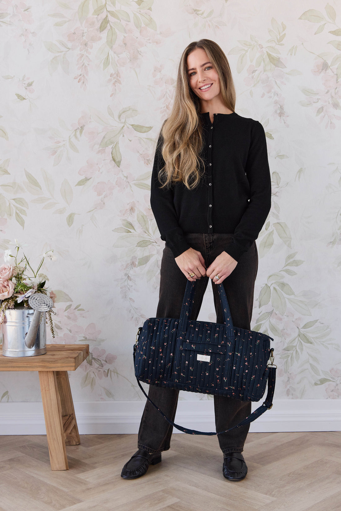 Adelaide Quilted Overnight Bag - Eloise Navy Childrens Bag from Jamie Kay NZ