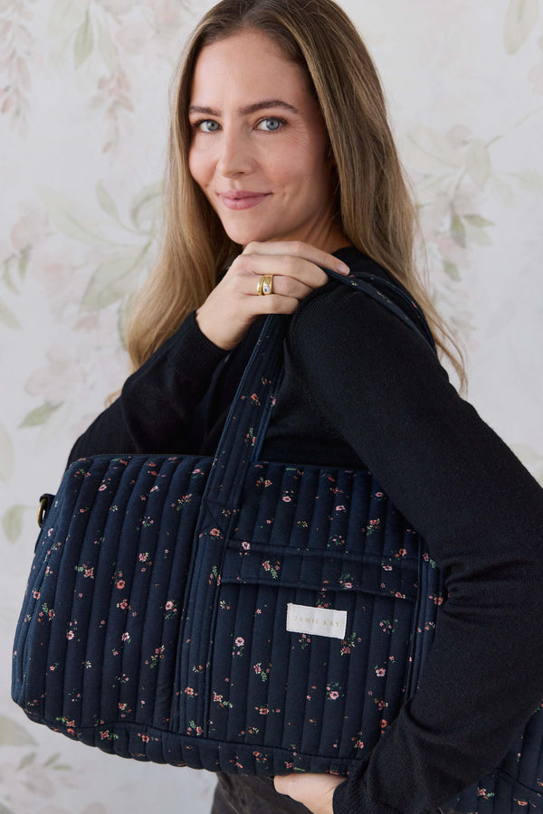 Adelaide Quilted Overnight Bag - Eloise Navy Childrens Bag from Jamie Kay NZ