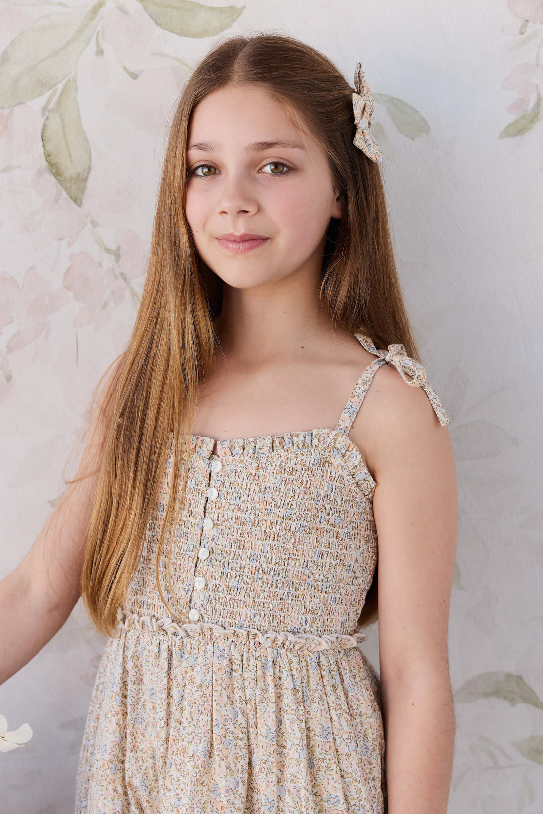 Organic Cotton Maude Dress - Tully Peach Childrens Dress from Jamie Kay NZ