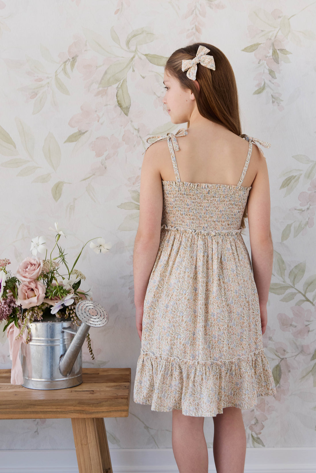 Organic Cotton Maude Dress - Tully Peach Childrens Dress from Jamie Kay NZ