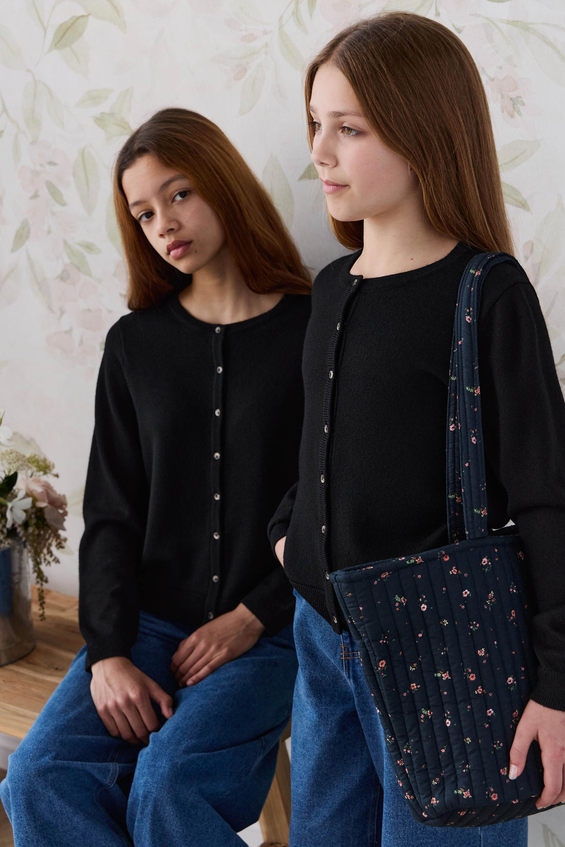 Emiko Quilted Tote - Eloise Navy Childrens Bag from Jamie Kay NZ