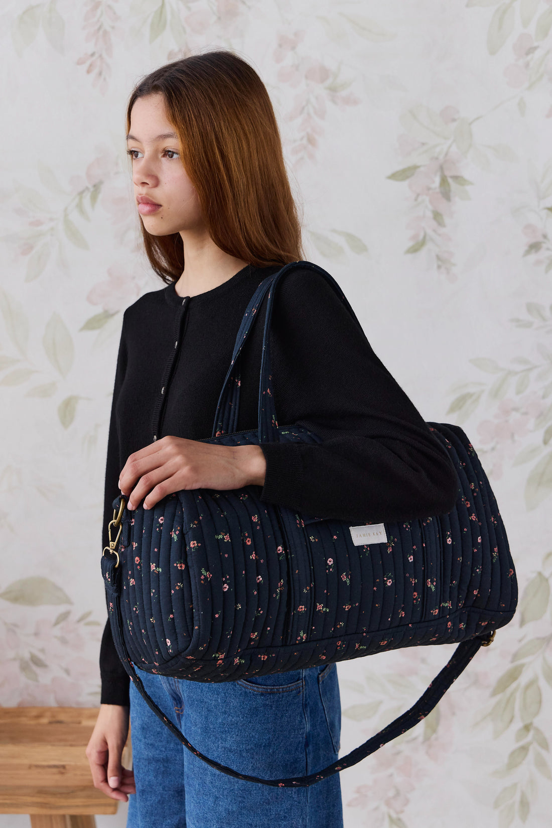 Adelaide Quilted Overnight Bag - Eloise Navy Childrens Bag from Jamie Kay NZ
