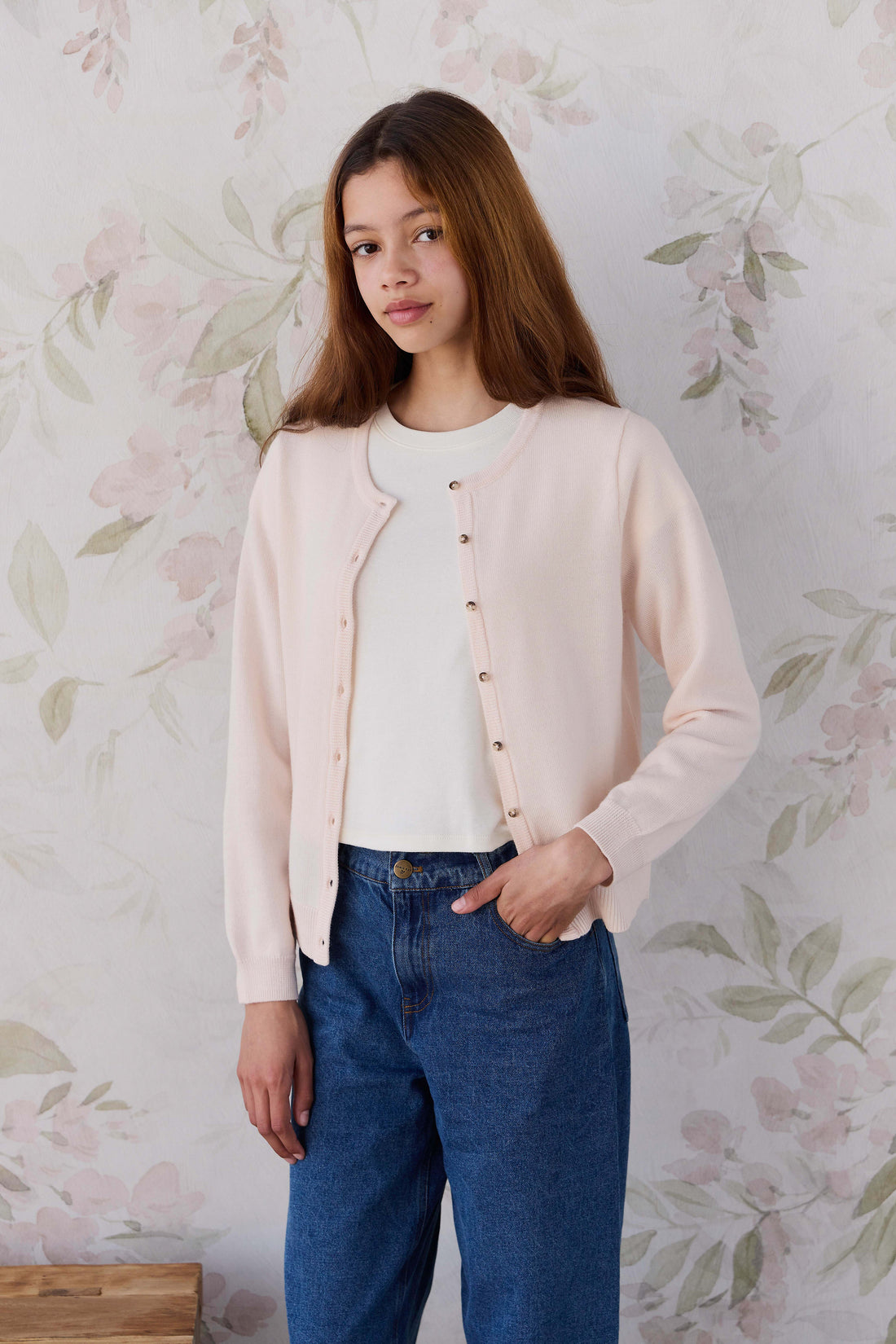 Merino Camille Cardigan - White Rabbit Childrens Cardigan from Jamie Kay NZ