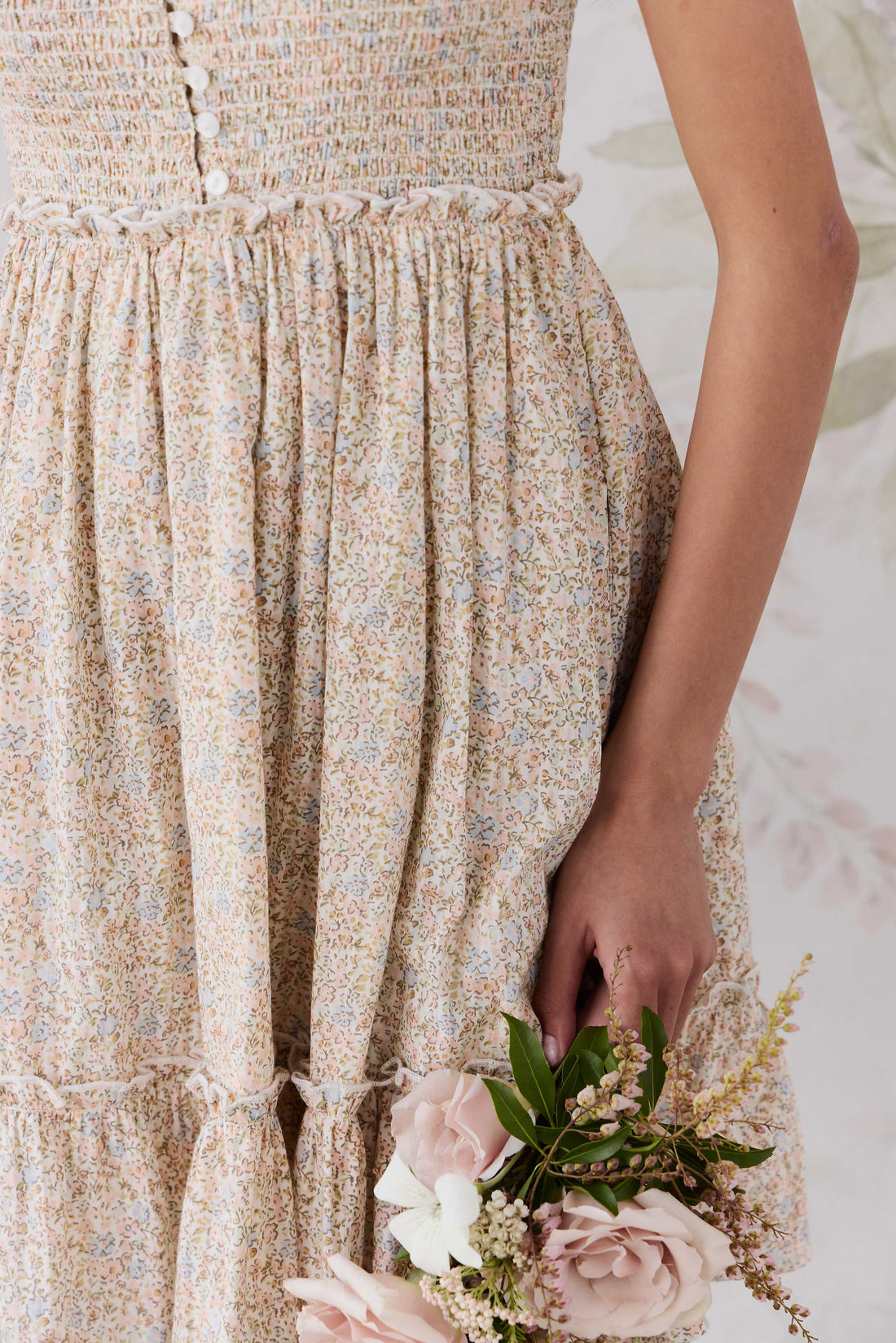Organic Cotton Maude Dress - Tully Peach Childrens Dress from Jamie Kay NZ