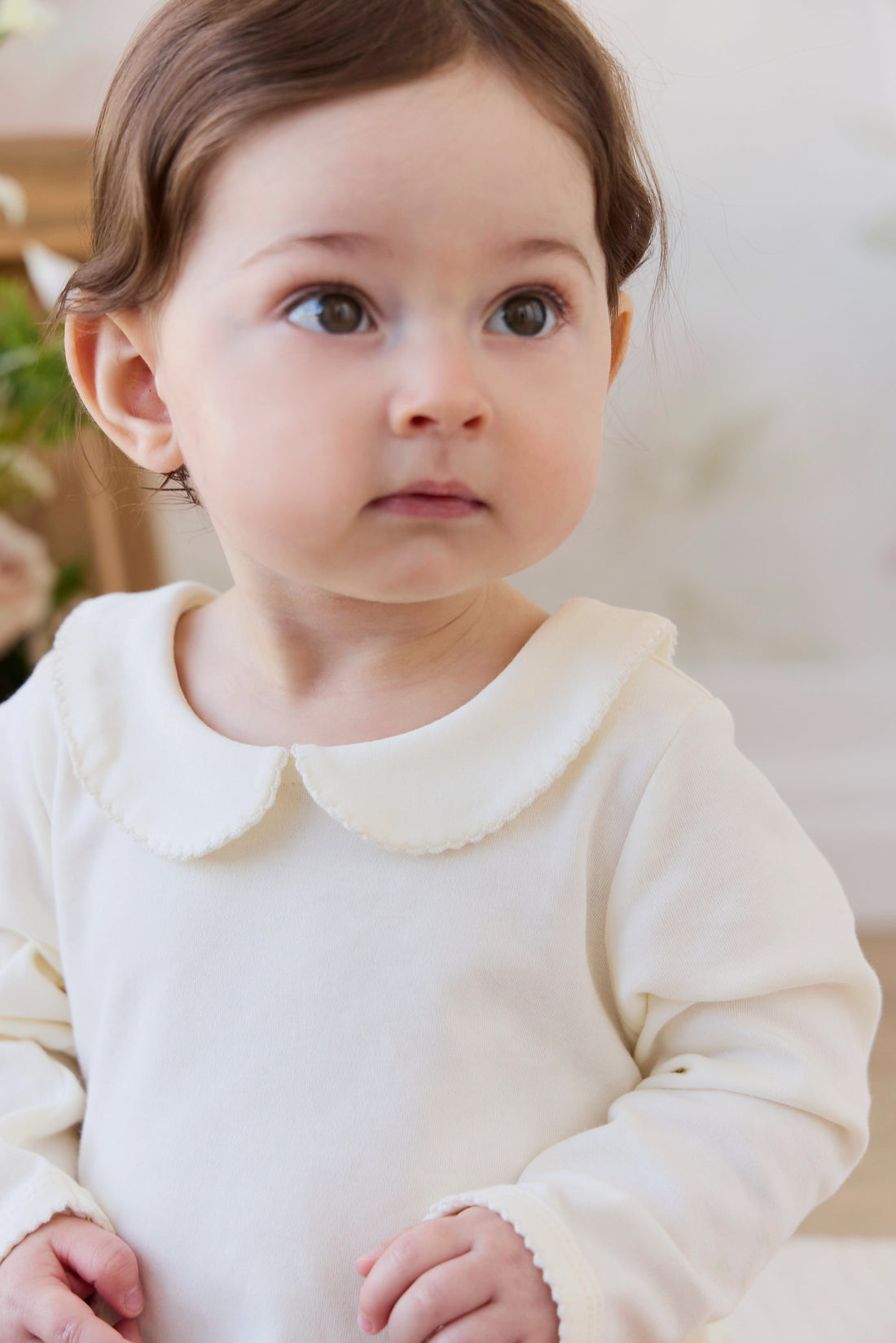 Pima Cotton Wrenley Bodysuit - Parchment Childrens Bodysuit from Jamie Kay NZ